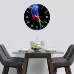 Glass Clock in Rainbow Smoke - 50cm Wide