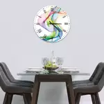 Glass Clock in Rainbow Wave - 30cm Wide