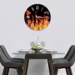 Glass Clock in Real Flames - 30cm Wide