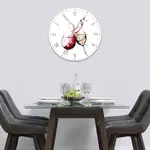 Glass Clock in Red and White Wine - 50cm Wide