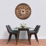 Glass Clock With Skeleton Frame in Black Walnut - 100cm Wide