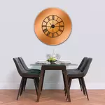 Glass Clock With Skeleton Frame in Brushed Copper - 90cm Wide
