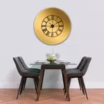Glass Clock With Skeleton Frame in Brushed Gold - 100cm Wide