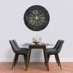 Glass Clock With Skeleton Frame in Dark Grey Slate - 100cm Wide