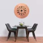 Glass Clock With Skeleton Frame in Distressed Copper - 100cm Wide
