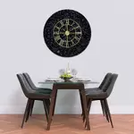 Glass Clock With Skeleton Frame in Galaxy Granite - 50cm Wide