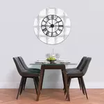 Glass Clock With Skeleton Frame in Glass Brick - 90cm Wide