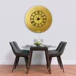 Glass Clock With Skeleton Frame in Gold Leaf - 100cm Wide