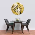 Glass Clock With Skeleton Frame in Gold Sands - 100cm Wide