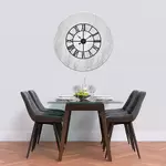 Glass Clock With Skeleton Frame in Italian Marble - 50cm Wide