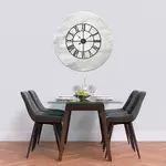 Glass Clock With Skeleton Frame in Italian Stone - 100cm Wide