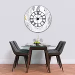 Glass Clock With Skeleton Frame in Liquid Azurite - 100cm Wide