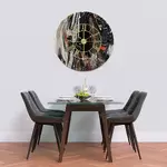 Glass Clock With Skeleton Frame in Liquid Black - 100cm Wide
