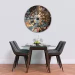 Glass Clock With Skeleton Frame in Liquid Gold - 100cm Wide