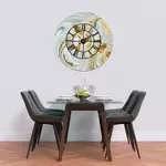 Glass Clock With Skeleton Frame in Liquid Jade - 100cm Wide