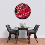 Glass Clock With Skeleton Frame in Liquid Lava - 100cm Wide