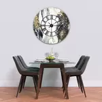 Glass Clock With Skeleton Frame in Liquid Space - 100cm Wide