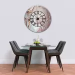 Glass Clock With Skeleton Frame in Liquid Stone - 100cm Wide