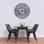 Glass Clock With Skeleton Frame in Monochrome Slate - 100cm Wide