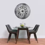 Glass Clock With Skeleton Frame in Monochrome Stone - 70cm Wide