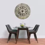 Glass Clock With Skeleton Frame in Old Stone - 100cm Wide