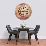 Glass Clock With Skeleton Frame in Rustic Copper - 100cm Wide