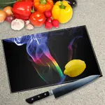 Glass Chopping Board - Worktop Saver In Rainbow Smoke