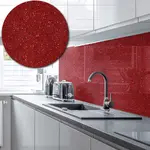 Acrylic Splashback Glitter - Painted In Deep Red - 3mm sample