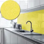Acrylic Splashback Glitter - Painted In Yellow - 3mm sample