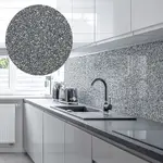 Acrylic Splashback Glitter - In Silver - 3mm 1000mm by 1000mm