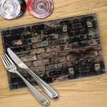 Glass Place Mats x 4 - In Stone And Granite Effect