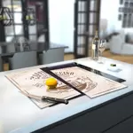 Glass Hob Cover / Chopping Board in Cappuccino Coffee Retro - 60cm Wide x 52cm High