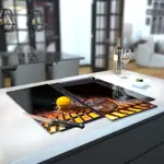 Glass Hob Cover / Chopping Board in Char-grilled Steak - 60cm Wide x 52cm High