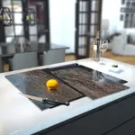 Glass Hob Cover / Chopping Board in Concrete - 60cm Wide x 52cm High