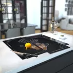 Glass Hob Cover / Chopping Board in Espresso Coffee - 60cm Wide x 52cm High