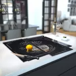 Glass Hob Cover / Chopping Board in Flat White Coffee - 60cm Wide x 52cm High