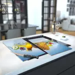 Glass Hob Cover / Chopping Board in Fresh Fruit In Water - 60cm Wide x 52cm High
