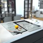 Glass Hob Cover / Chopping Board in Home Is Where The Heart Is - 60cm Wide x 52cm High