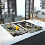 Glass Hob Cover / Chopping Board in Liquid Space - 60cm Wide x 52cm High