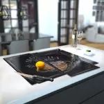 Glass Hob Cover / Chopping Board in Mocha Coffee - 60cm Wide x 52cm High