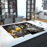 Glass Hob Cover / Chopping Board in Storm - 60cm Wide x 52cm High
