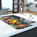 Glass Hob Cover / Chopping Board in Asian Spice - 30cm Wide x 52cm High