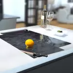 Glass Hob Cover / Chopping Board in Black Ash - 30cm Wide x 52cm High