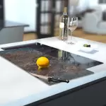 Glass Hob Cover / Chopping Board in Concrete - 30cm Wide x 52cm High