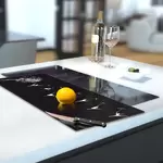 Glass Hob Cover / Chopping Board in Dandelion Ballet - 30cm Wide x 52cm High