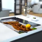 Glass Hob Cover / Chopping Board in Highland Cow - 30cm Wide x 52cm High
