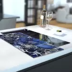 Glass Hob Cover / Chopping Board in Liquid Galaxy - 30cm Wide x 52cm High
