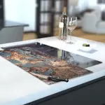 Glass Hob Cover / Chopping Board in Liquid Gold - 30cm Wide x 52cm High