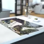 Glass Hob Cover / Chopping Board in Liquid Space - 30cm Wide x 52cm High