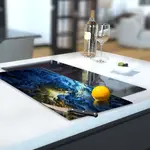 Glass Hob Cover / Chopping Board in Perfect Storm - 30cm Wide x 52cm High